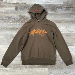Balini Brown Graphic Hoodie Y2K Graffiti Streetwear Skater Vintage